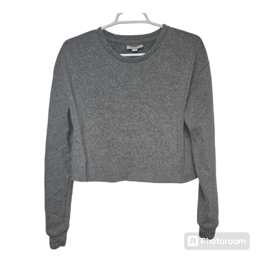 Topshop Gray Cropped Boxy Sweatshirt US 4
